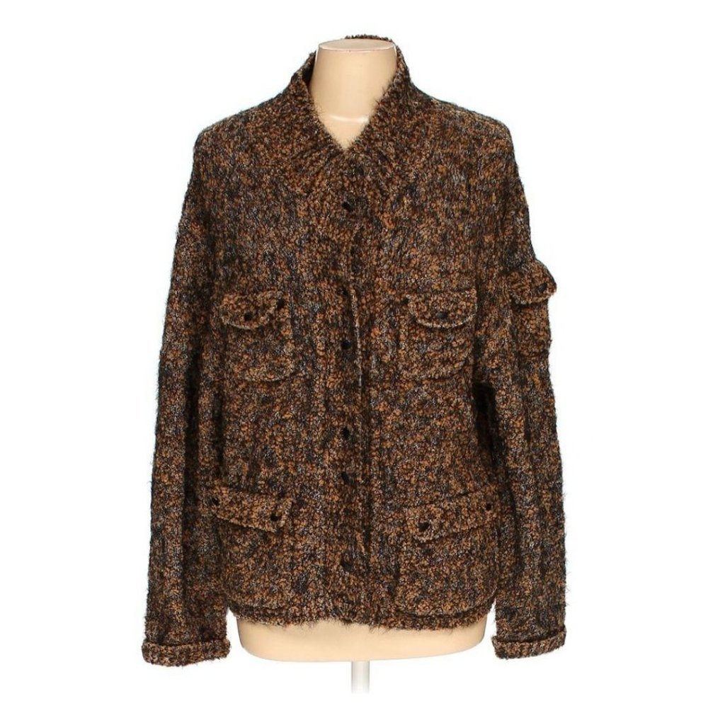 Jamie Sadock Womens Cardigan Sweater Fuzzy Texture